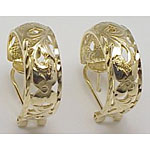 14k Gold Sweetheart Hawaiian Hoop Earrings